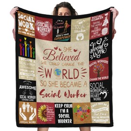 Social Worker Gifts for Women Blanket Birthday for Social Workers Appreciation Graduation Gifts for BSW, MSW, DSW Soft Throw Fleece Blanket 60”x50” in Home Bed Sofa Chairs Dorm