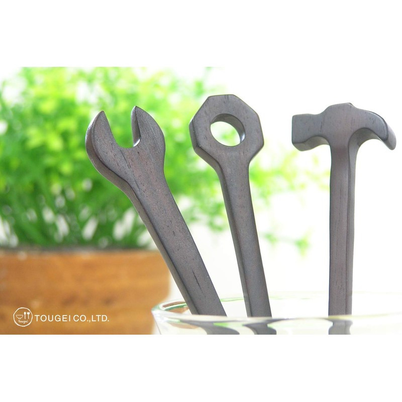 TOUGEI Gift Wooden Cutlery Set, Tool, Spoon, Fork, 6-Piece Dinnerware