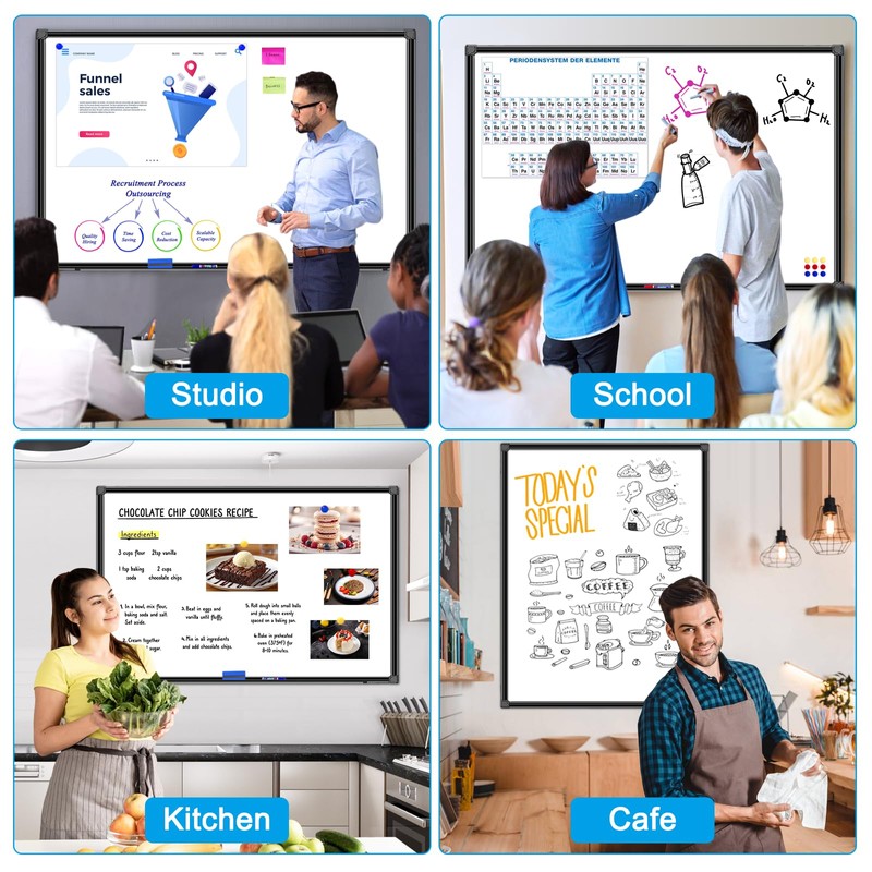 H-Qprobd 48"x24" Magnetic White Board Dry Erase Wall Mount Whiteboard