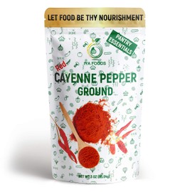 Iya Foods Red Cayenne Pepper Ground, 100% Single Ingredient, Turns up the heat in your delicious meal, 3 oz Pack