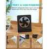 Tevelecin Small Desk Fan,Rechargeable USB Fan Battery Operated,Ultra Quiet, Strong