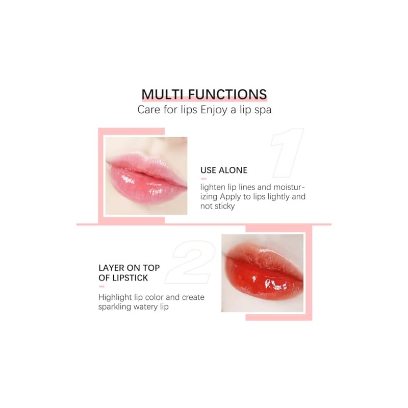 Aceite labial voluminoso, bálsamo labial hidratante con tinte brillante, cuidado