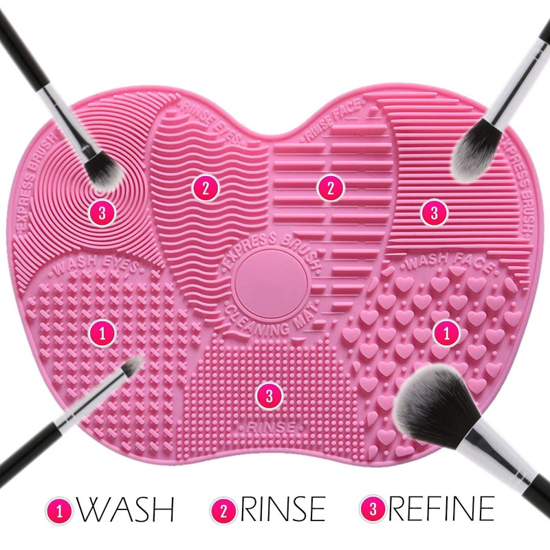 Silikon-Schminkpinsel-Reinigungsmatte (Pink)