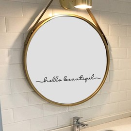 ZLKAPT Hello Beautiful Inspirational Quotes Mirror Decal 18"x2.3" Vinyl Decal…