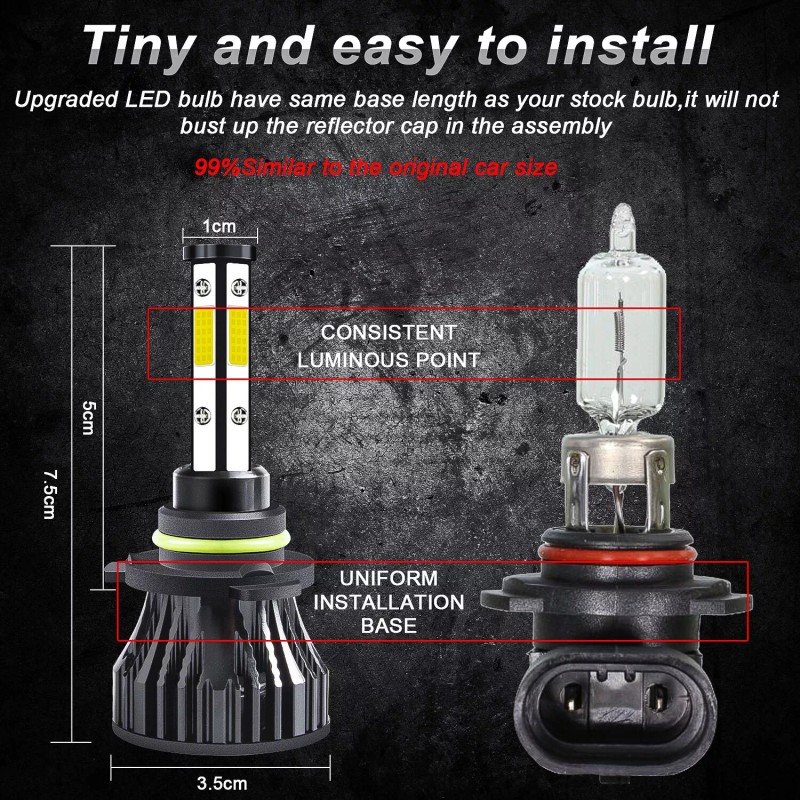 SHENKENUO Combo 9005 9006 H11 LED Headlight Kit Bulbs 6000K