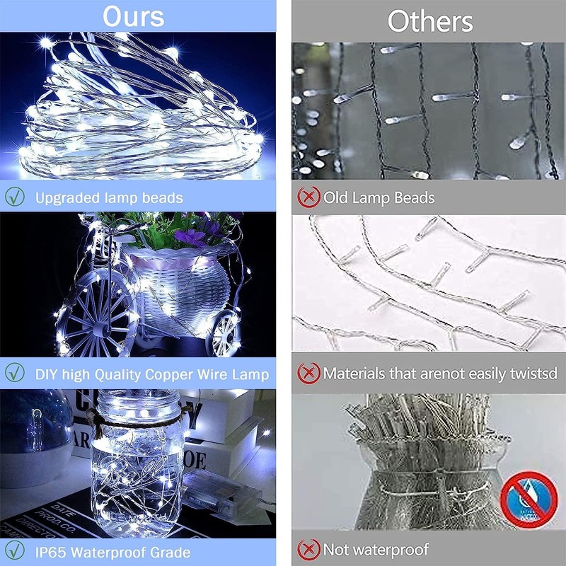 Lezonic Curtain String Light Waterproof, 3m×3m 300LED 8 Modes Remote