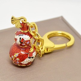 Fengshuibringluck Feng Shui RED WU LOU WITH JOYOUS CRANE KEYCHAIN Prevent Marriage Breakdown And Bring Harmony 10x1.8cm/3.9x0.7in Fengshuibringluck 0