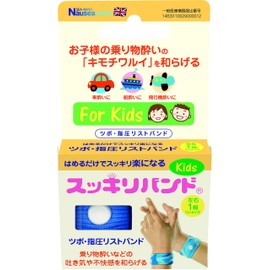 スッキリバンド ツボ指圧リストバンド 酔い止めバンド 乗り物酔い 吐き気 緩和 子ども用 ブルー
