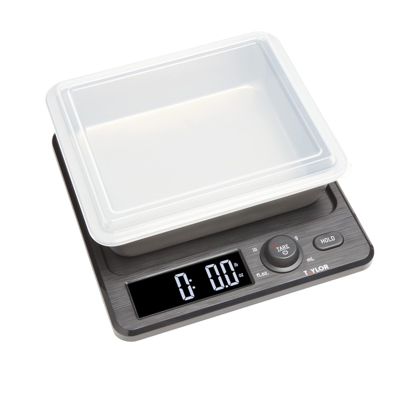Taylor Digital Kitchen Scale with Dishwasher Safe Stainless Steel Container