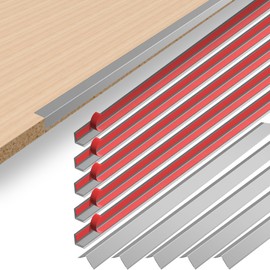 10Pcs 48" Grey Metal Corner Protectors, Aluminum Self-Adhesive Corner Guards, for Edge Protection & Decoration on Walls, Furniture, Cabinets, Kitchen Islands (0.8"x0.8")