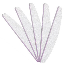 3 Professional Nail Files, 5 Nail Files Nail File 100/180 Double Sided Washable Half Moon Bilateral Nail Care Tools for Home and Salon Use