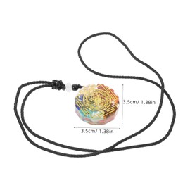 Healvian Hexagonal Resin Gemstone Pendant Necklace with Braided Rope Colorful Fake Crystal Jewelry for Women Meditation Relaxation