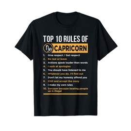 Capricorn Traits Facts Horoscope Zodiac Astrological Sign T-Shirt