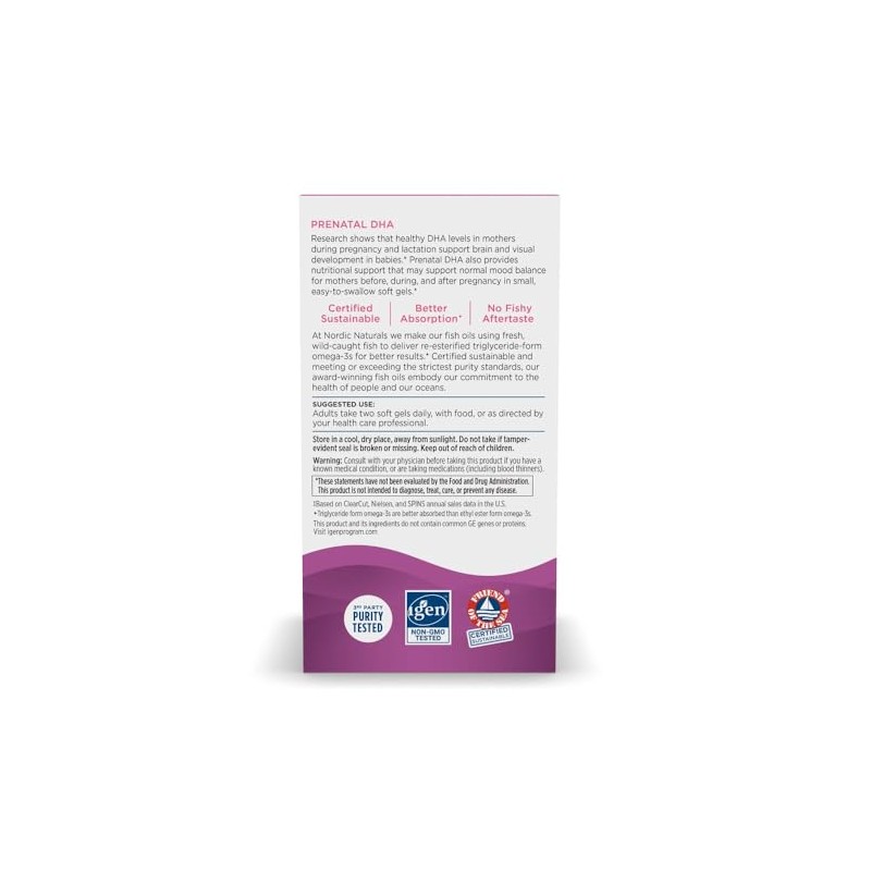 Nordic Naturals Prenatal DHA, 830 mg de Omega, 90 cápsulas
