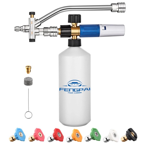 Pressure Washer Foam Cannon with Dual Connector Accessory & 7
