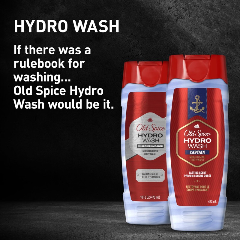 Old Spice Men's Body Wash Moisturizing Hydro Wash, Captain Scent,