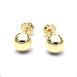 Agálea | Broqueles de oro solido de 10K de Bolita para Mujer