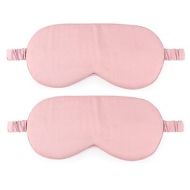 HBHLFZ Sleep Mask 2 Pack - Bamboo Viscose Fiber Sleeping Eye Mask - with Elastic Band/Headband - Comfort Sleeping Shade - for Nighttime Sleeping, Traveling & Napping（Pink）