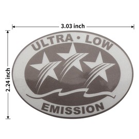 QuickMarine 2 Pcs Marine Ultra Low Emission 3 Star Decal Stickers for Boat Outboard Motors Light Gray