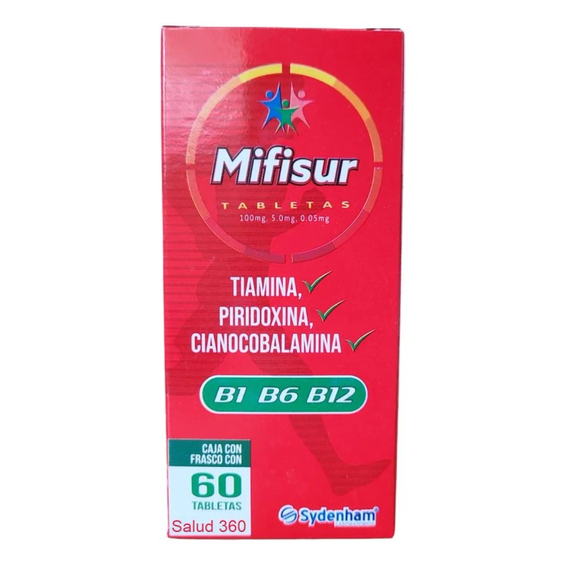 Mifisur Suplemento Vitaminas B B1 B6 B12 Sydenham Bote C/60