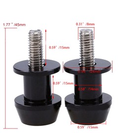 Motorcycle 8 mm CNC Swing Arm Spools Motorcycle Bobbins Repair Stand Swing Adapter Stand Bobbins Swing Adapter Stand M8 Aluminium Alloy Suitable for Most 8 mm Thread Swing Arm 2 Pieces