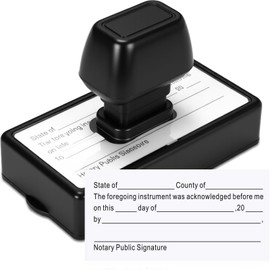 Marspark 1 Pcs Notary Acknowledgement Stamp Self Inking Notary Stamp Public Seal Supplies for Sworn and Subscribed, 1.38 x 3.35 inches