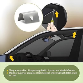 Stainless Steel Car Wind Deflector Buckle - Windproof Rainproof Deflector Channel Fixed Window Clip Set, Compatible with HE - KO G3 Sn - ed Accessories 12 Pcs.