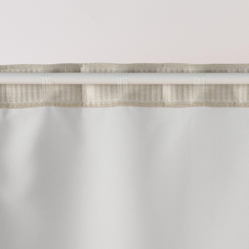 MUJI 84345937 Flame-retardant Blackout Double Weave Non Pleated Curtain, Beige,