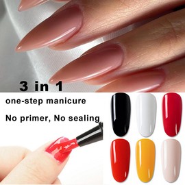 Pink Nail Polish Pens,3 in 1 Nail Varnish Pens Gel Nail Art Pen, One Step Nail Gel Pen for Women, DIY Painting Real Nails