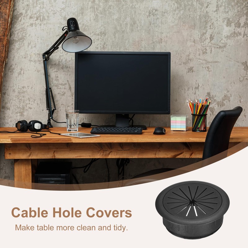 sourcing map 4Pcs Cable Hole Cover, 2 Inch (50mm) ABS