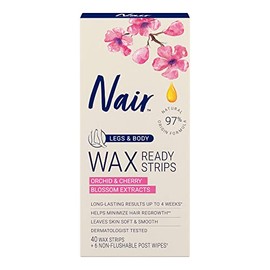 Nair Tiras de cera para depilar, tiras de cera para depilación de piernas y cuerpo, 40 unidades, paquete de 3
