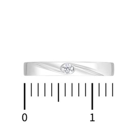 Ivy Gems Sterling Silver 0.047 Carat Lab Grown Diamond 2.2mm Solitaire Engagement Band Ring (N)