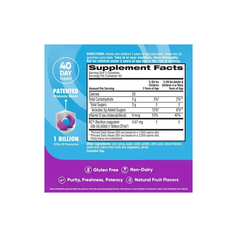 Gomitas Probioticos Schiff Digestive Advantage 80u Sin Gluten