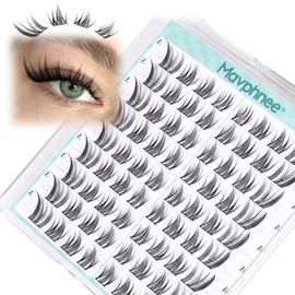 Cat Eye Lash Clusters Natural Eyelash Clusters Fairy Individual Lash Extensions Fox Eye Eyelash Extensions Left & Right Wispy Spiky Cluster Lashes 72Pcs DIY Lashes Clusters by Mavphnee