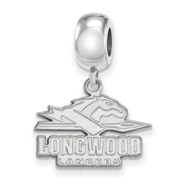 LogoArt Sterling Silver Longwood University Bead Charm Charm Small Dangle Bead Charm
