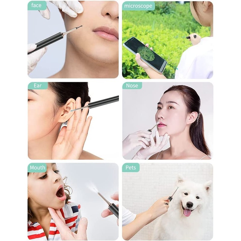 qipower スマート耳かき QE-15 ブラック【レンズIP67/500万画素/連続稼働85分/6軸ジャイロスコープ】 マゼビス IOT-QP-15-BK