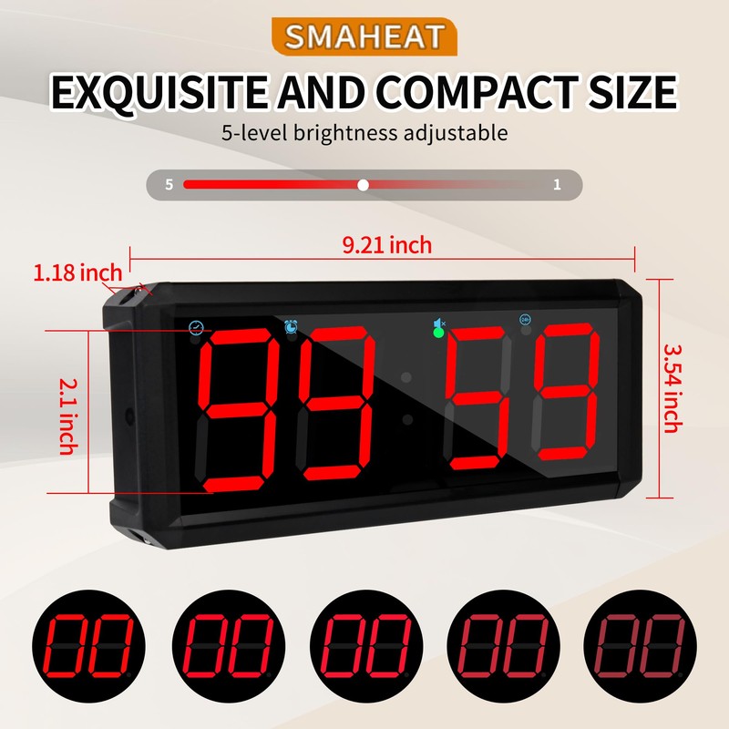 2.1-inch 4-Digit Quick Gym Timer, Suitable for Fitness Training, Event