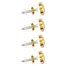 FOCMKEAS 4 PCS 22mm(0.87") Mirror Screws, Brass Decorative Caps Cover Fasteners, Metal Mirror Nails, Polished Cambered Gold Lid