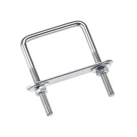 sourcing map M6 Square U-bolt Square Shackle Bolts 50 mm Inner Width Carbon Steel with Nut Frame and Fasteners, Carbon Steel