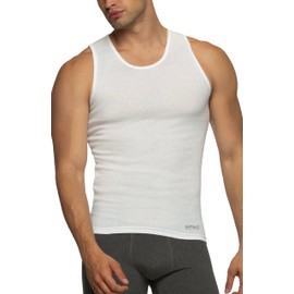 Buffalo Men’s Ribbed A-Shirts 5-Pack – Classic Fit Cotton Tank Tops, White Undershirts