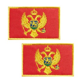 JBSJBS - Parches bordados de la bandera de Montenegro, parches de banderas de Montenegro, parches tácticos militares (2 unidades)