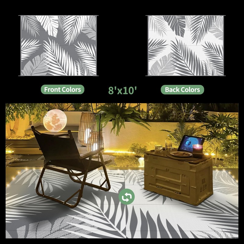 GENIMO Outdoor Rug 8' x 10' Waterproof for Patios Clearance,