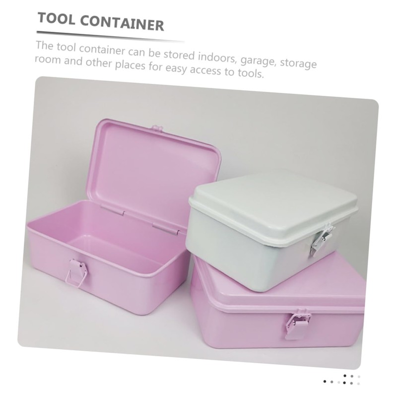 Tofficu Metal Toolbox Organizer Sturdy Tool Storage Case for Garage