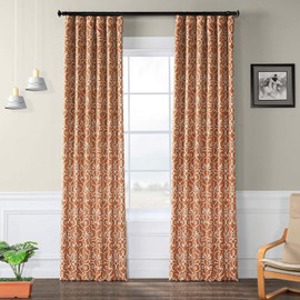 HPD Half Price Drapes Printed Room Darkening Curtain 50 X 108 (1 Panel), BOCH-KC104A-108, Nouveau Rust