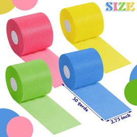 4 Pieces Foam Underwrap Athletic Foam Tap Sports Pre-wrap Athletic Tape for Ankles Wrists Hands and Knees, 2.75 x 30 Yards (Green, Yellow, Blue, Rose Red)