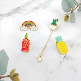Lala 라라 무지개 옷침 4종 브롯치(LALABA013) Lalaba Rainbow Clothing Pin Set of 4 Brooches (LALABA013)