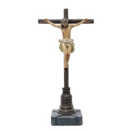 DRW Kruzifix Christus des Guten Todes, handbemalt, Harz, 25 cm