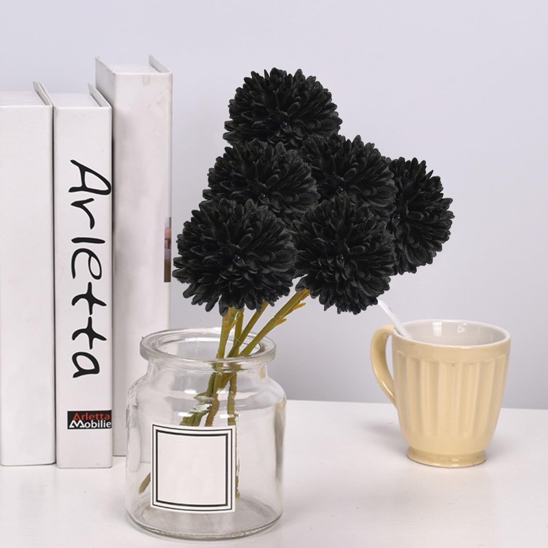 XoeLLe 12 Pcs Chrysanthemum Artificial Flowers Fake Flowers Long Stem