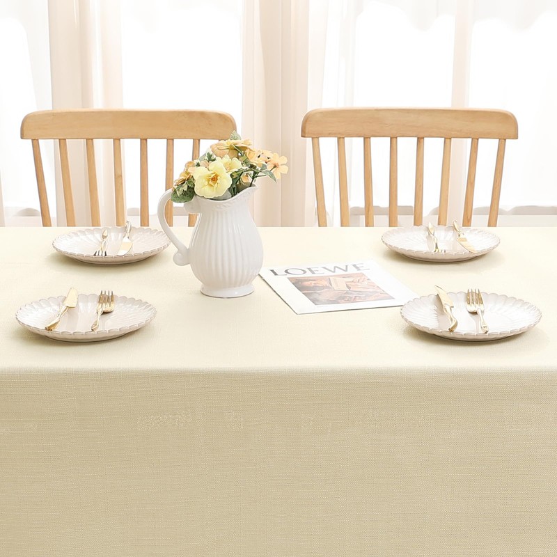 smiry Linen Table Cloth Rectangle 140x200 cm Wipe Clean Tablecloth