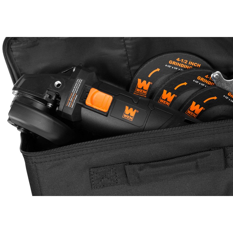 WEN 94475 7.5-Amp 4-1/2-Inch Angle Grinder with Reversible Handle, Three